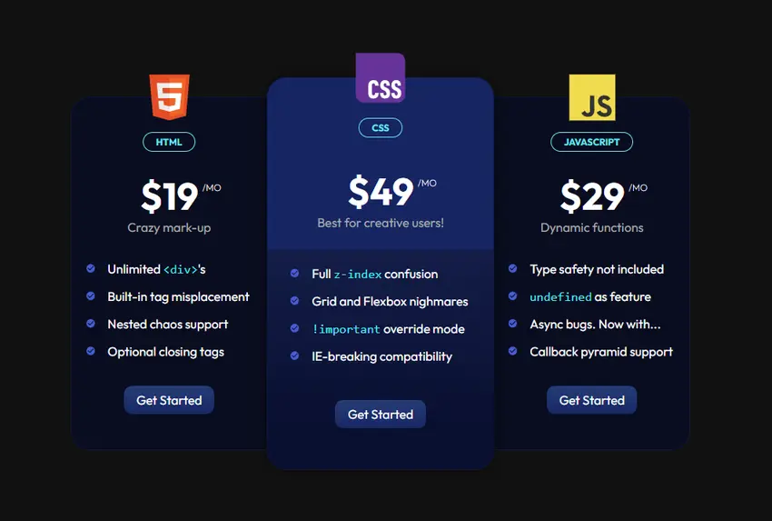 Pricing Table