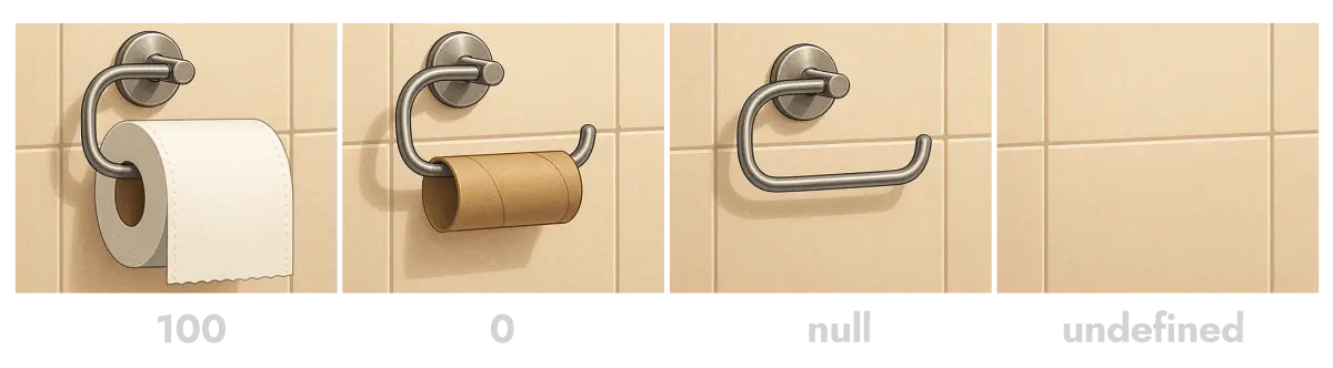 No cero vs cero vs undefined vs null